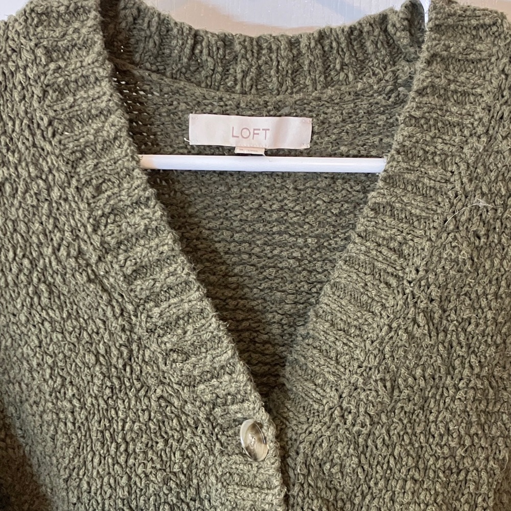 Moss green slub knit 100% cotton - Picture 2 of 4